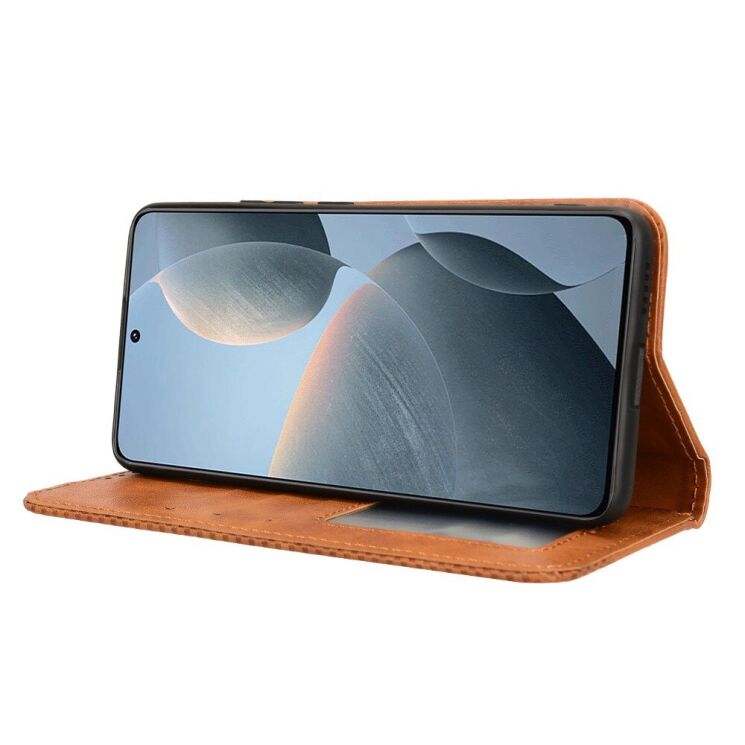 Чохол Deexe Retro Style для Xiaomi Poco F6 Pro - Brown: фото 3 з 7