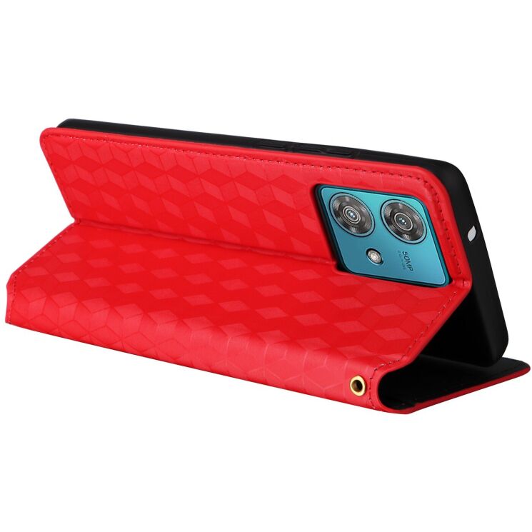 Чохол Deexe Rhombus Book для Motorola Edge 40 Neo - Red: фото 4 з 6