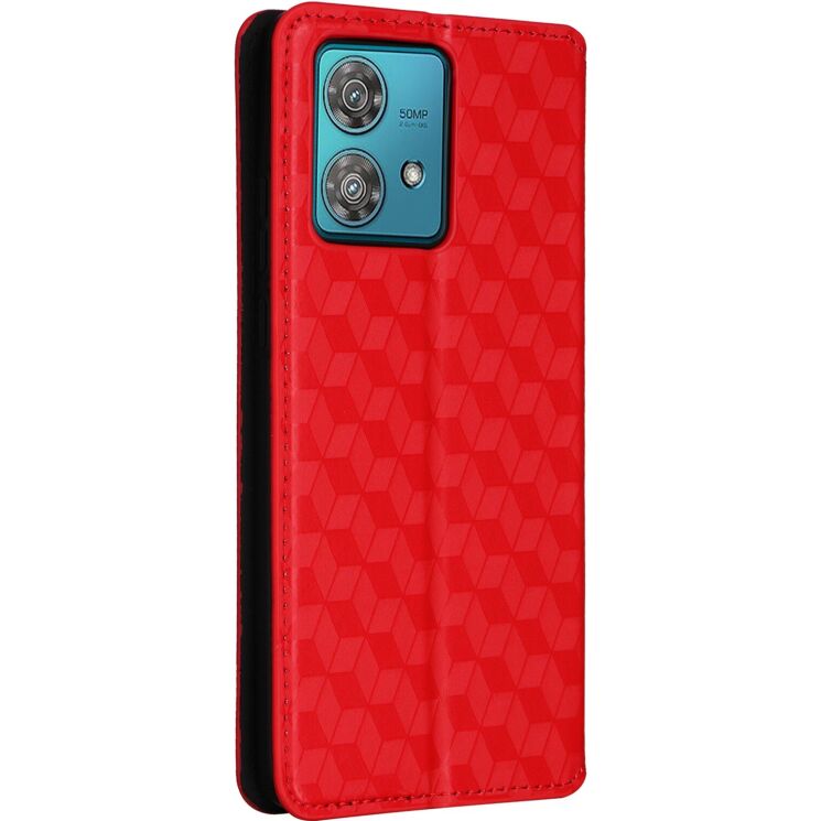Чохол Deexe Rhombus Book для Motorola Edge 40 Neo - Red: фото 6 з 6