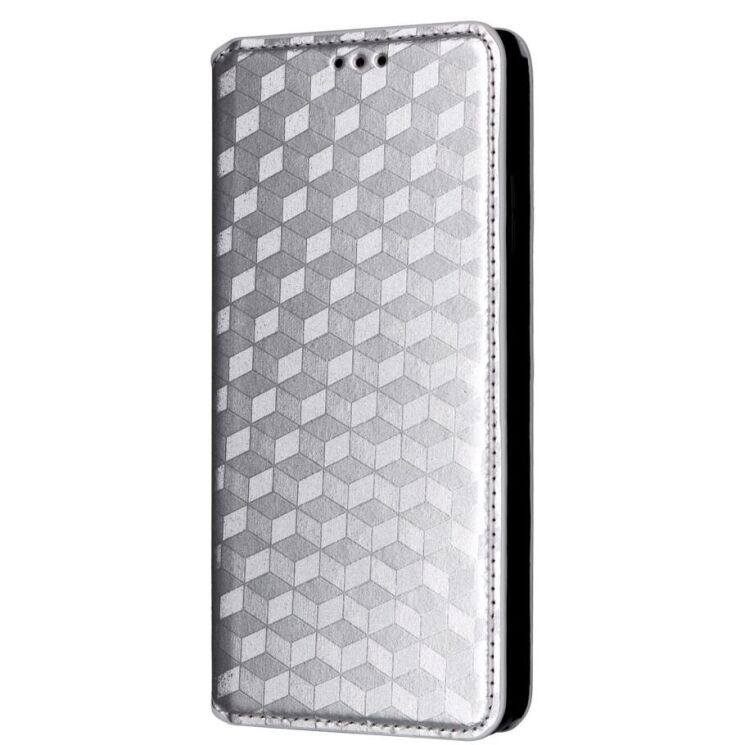 Чехол Deexe Rhombus Book для Motorola Moto G05 / Moto E15 - Silver: фото 7 из 10