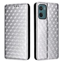 Чехол Deexe Rhombus Book для Motorola Moto G05 / Moto E15 - Silver: фото 1 из 10