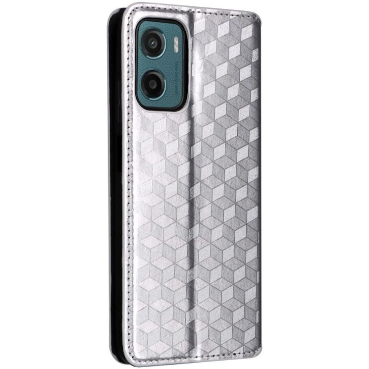 Чехол Deexe Rhombus Book для Motorola Moto G05 / Moto E15 - Silver: фото 8 из 10