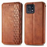 Чохол Deexe Rhombus Wallet для Motorola Edge 40 Pro - Brown (325226Z)