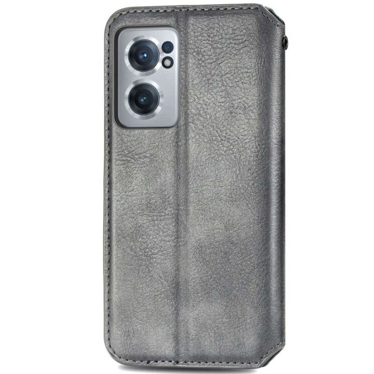 Чехол Deexe Rhombus Wallet для OnePlus Nord CE 2 - Grey: фото 5 из 8