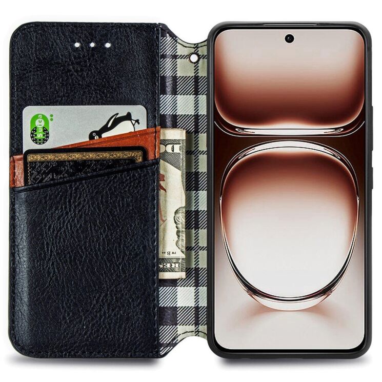 Чохол Deexe Rhombus Wallet для OPPO A3x / A3 / A40m - Black: фото 2 з 9