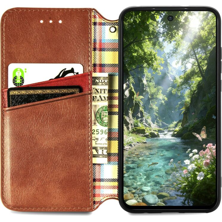 Чехол Deexe Rhombus Wallet для OPPO Reno 16 / 16 Pro - Brown (413215Z) Чехол Deexe Rhombus Wallet для OPPO Reno 16 / 16 Pro - Brown: фото 2 из 12