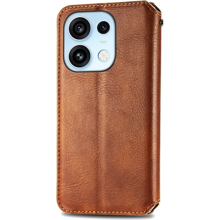 Чехол Deexe Rhombus Wallet для OPPO Reno 16 / 16 Pro - Brown (413215Z) Чехол Deexe Rhombus Wallet для OPPO Reno 16 / 16 Pro - Brown: фото 5 из 12