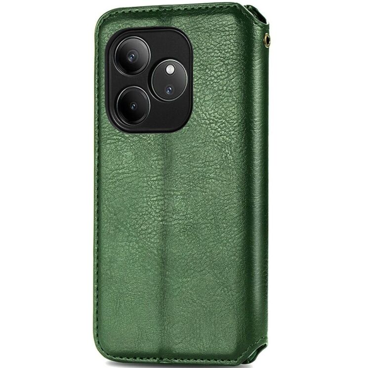 Чехол Deexe Rhombus Wallet для Realme GT 6 - Green: фото 5 из 7