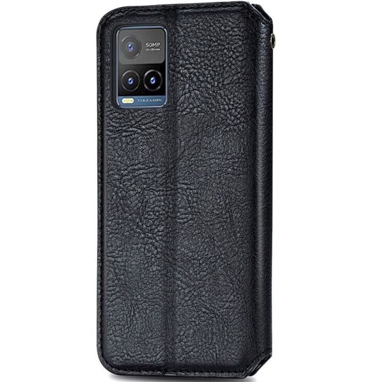 Чехол Deexe Rhombus Wallet для VIVO Y33s / Y21 / Y21s - Black: фото 5 из 8