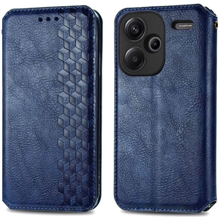 Чехол Deexe Rhombus Wallet для Xiaomi Redmi Note 13 Pro+ - Blue: фото 1 из 6