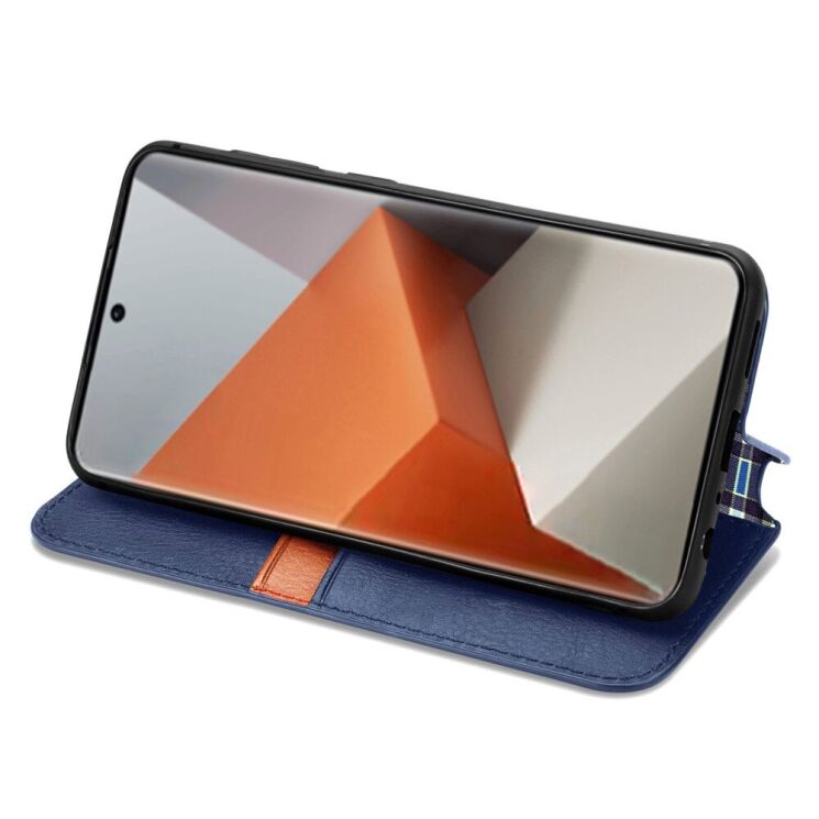 Чехол Deexe Rhombus Wallet для Xiaomi Redmi Note 13 Pro+ - Blue: фото 3 из 6