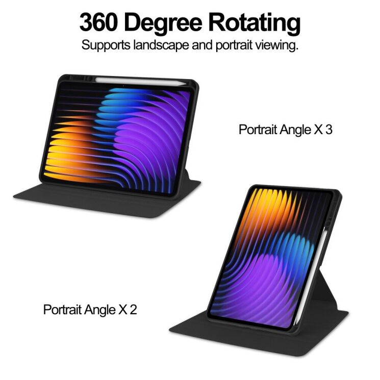Чехол Deexe Rotary Case для Xiaomi Pad 7 / 7 Pro - Dark Blue: фото 3 из 7