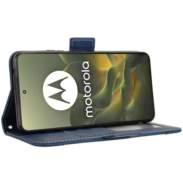 Чохол-книжка з кишеньками Deexe Wallet Stand для Motorola Edge 70 - Blue: фото 6 з 15