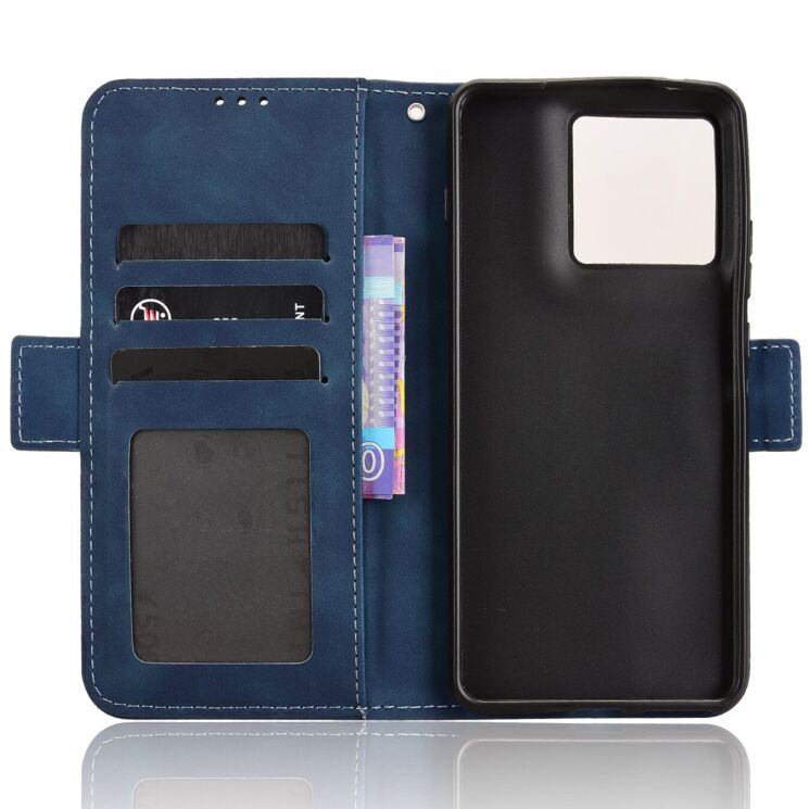 Чохол-книжка з кишеньками Deexe Wallet Stand для Motorola Edge 70 - Blue: фото 4 з 15