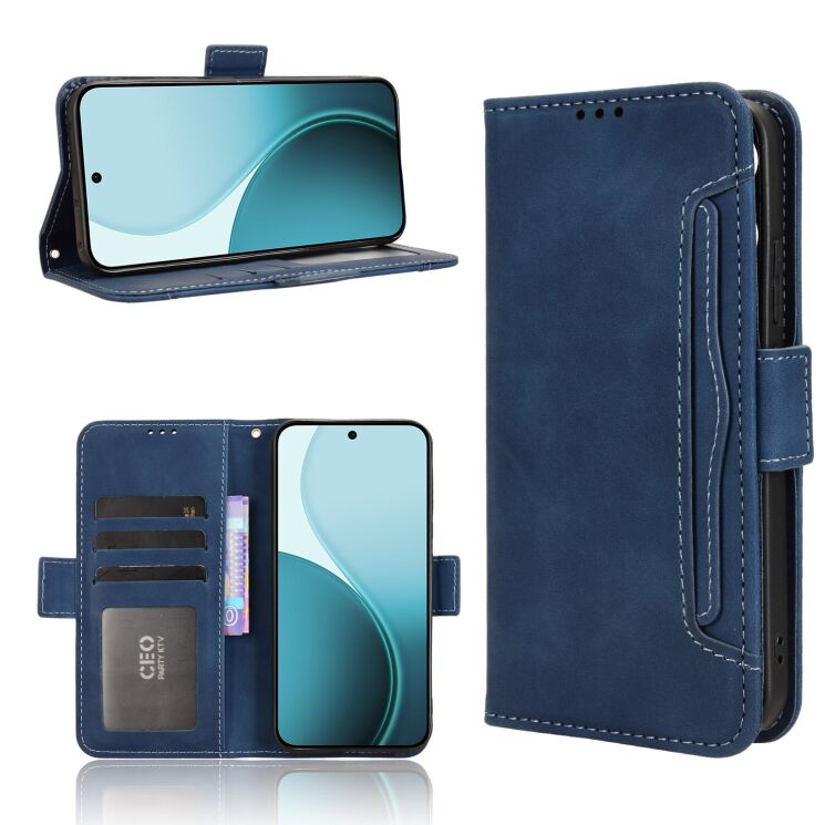 Чохол Deexe Wallet Stand для OPPO Reno 14 F/FS - Blue: фото 8 з 15