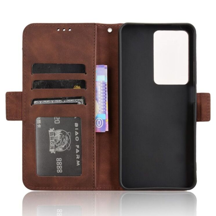 Чехол Deexe Wallet Stand для Realme C75 - Brown: фото 5 из 7
