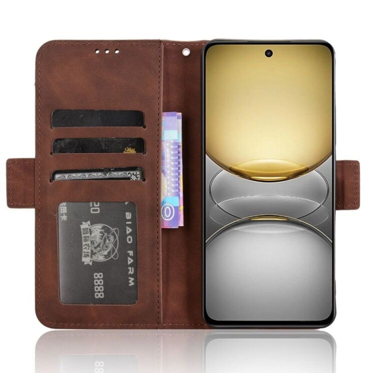 Чехол Deexe Wallet Stand для Realme C75 - Brown: фото 3 из 7