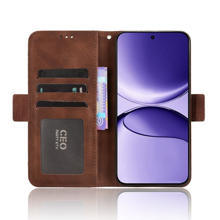 Чехол Deexe Wallet Stand для Xiaomi Poco F7 - Brown: фото 6 из 13