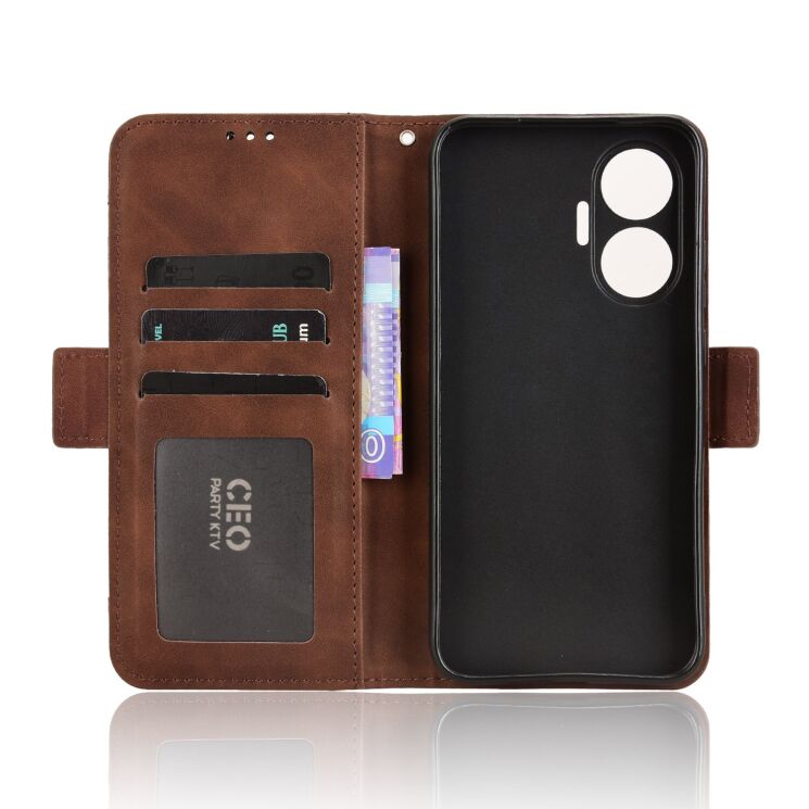 Чехол Deexe Wallet Stand для Xiaomi Poco F7 - Brown: фото 5 из 13
