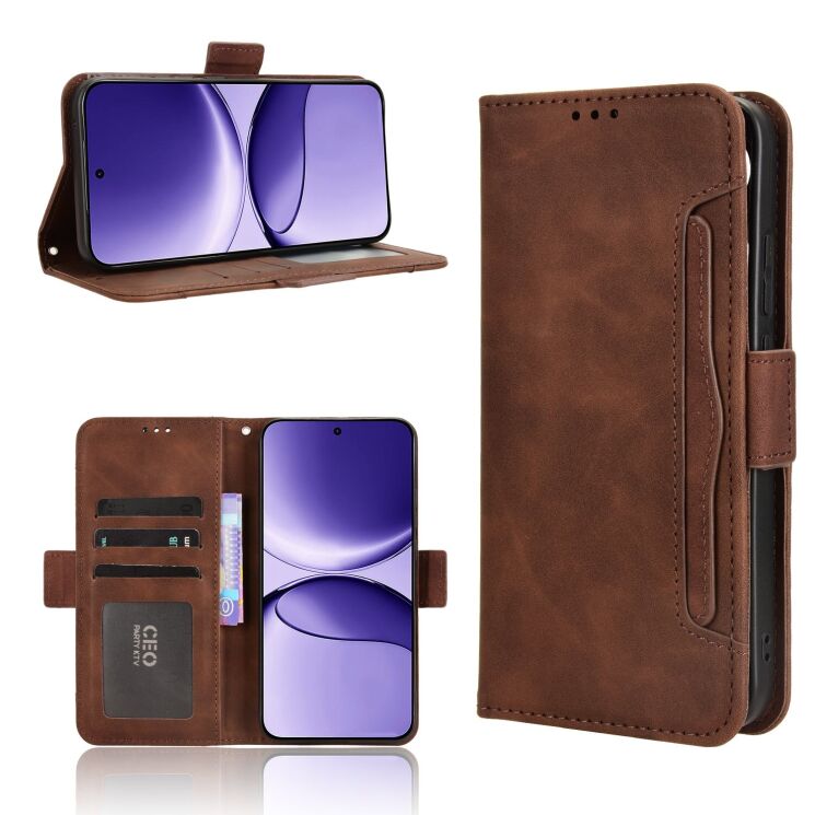 Чехол Deexe Wallet Stand для Xiaomi Poco F7 - Brown: фото 2 из 13