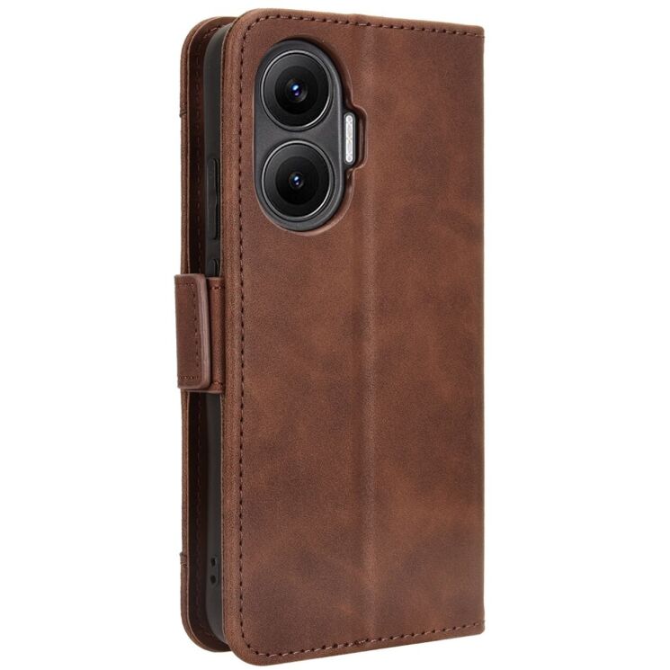 Чехол Deexe Wallet Stand для Xiaomi Poco F7 - Brown: фото 8 из 13
