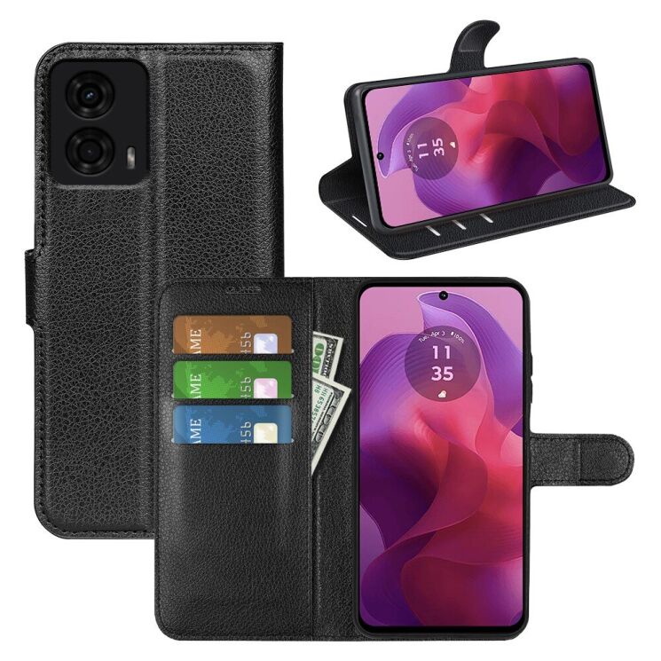 Чехол-книжка Deexe Book Type для Motorola Moto G24 / G04 / G04s / E14 - Black: фото 8 из 10