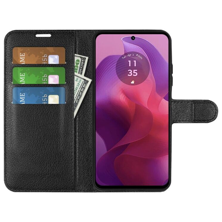 Чехол-книжка Deexe Book Type для Motorola Moto G24 / G04 / G04s / E14 - Black: фото 2 из 10