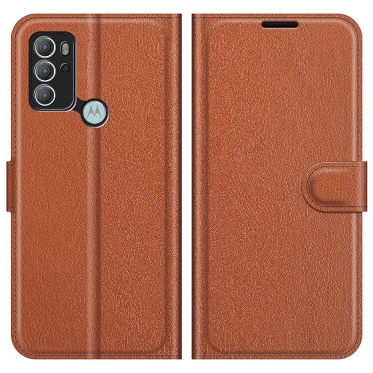 Чехол-книжка Deexe Book Type для Motorola Moto G60s - Brown: фото 2 из 8