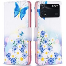 Чехол-книжка Deexe Color Wallet для Xiaomi Poco M4 Pro 4G - Butterfly and Flowers: фото 1 из 7