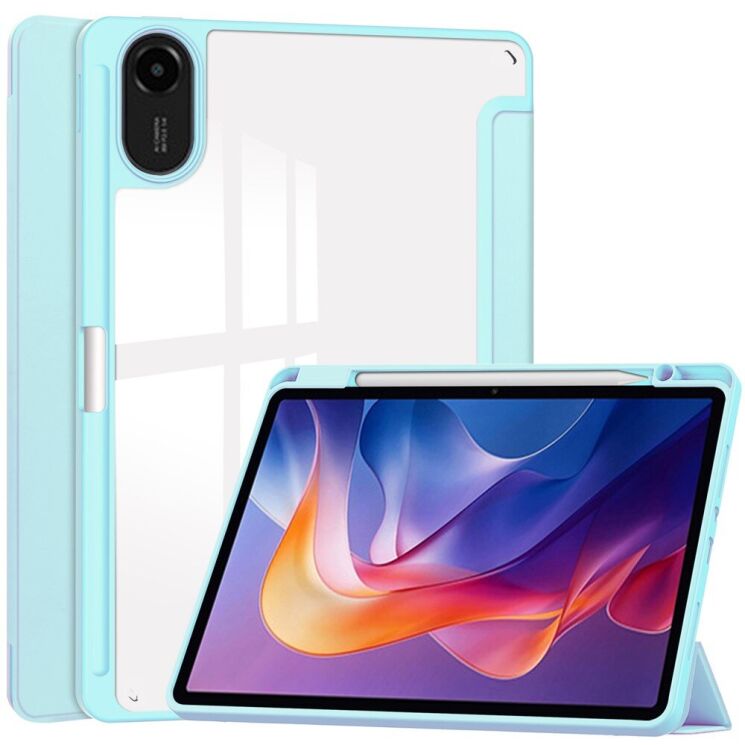 Чехол-книжка Deexe Crystal Back для Xiaomi Redmi Pad 2 - Baby Blue: фото 1 из 8