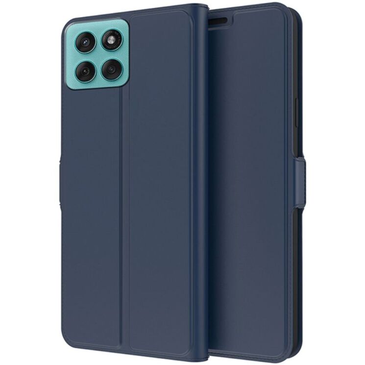 Чехол-книжка Deexe Faro Wallet для Motorola Edge 60 / Edge 60 Fusion - Blue: фото 1 из 7