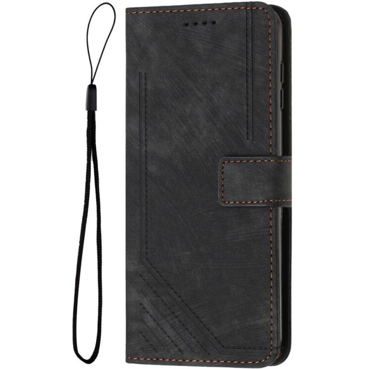 Чехол-книжка Deexe Lines Series для Motorola Moto G15 - Black: фото 4 из 11