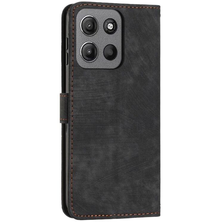 Чехол-книжка Deexe Lines Series для Motorola Moto G15 - Black: фото 5 из 11