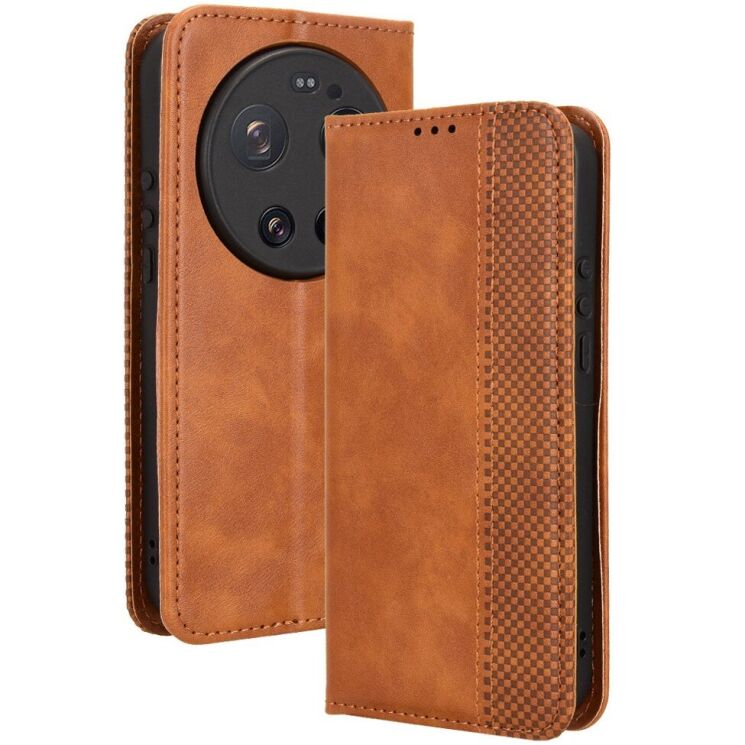 Чехол-книжка Deexe Retro Style для Xiaomi 17 Ultra - Brown: фото 1 из 20