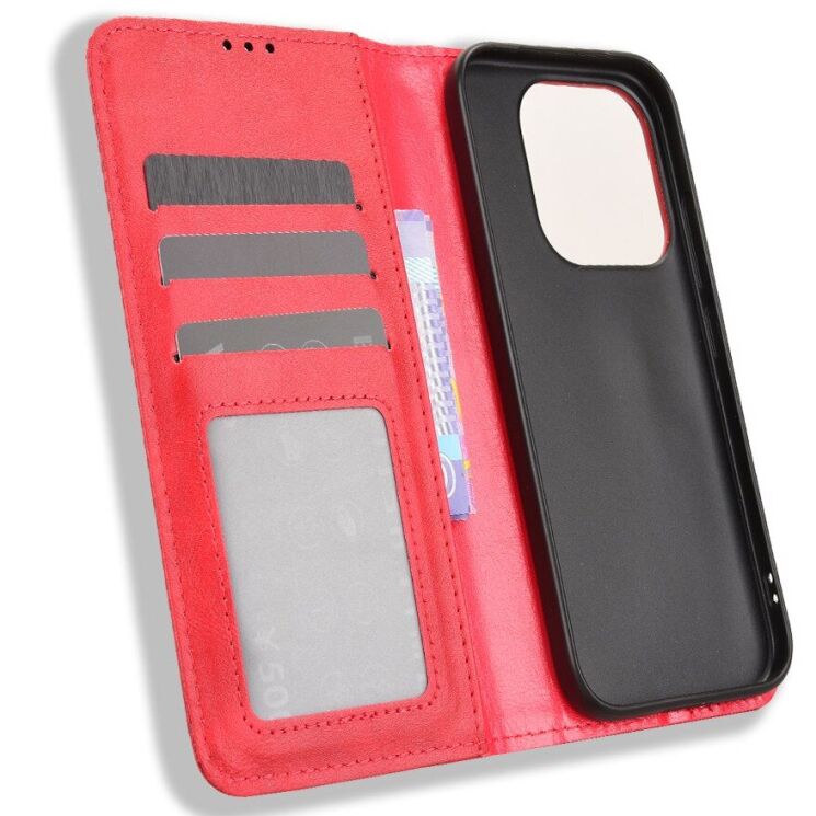 Чохол-книжка Deexe Retro Style для Xiaomi 17 - Red (390631R) Чохол-книжка Deexe Retro Style для Xiaomi 17 - Red: фото 5 з 19