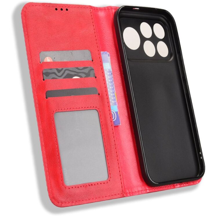 Чехол-книжка Deexe Retro Style для Xiaomi Poco F9 Pro - Red: фото 5 из 19