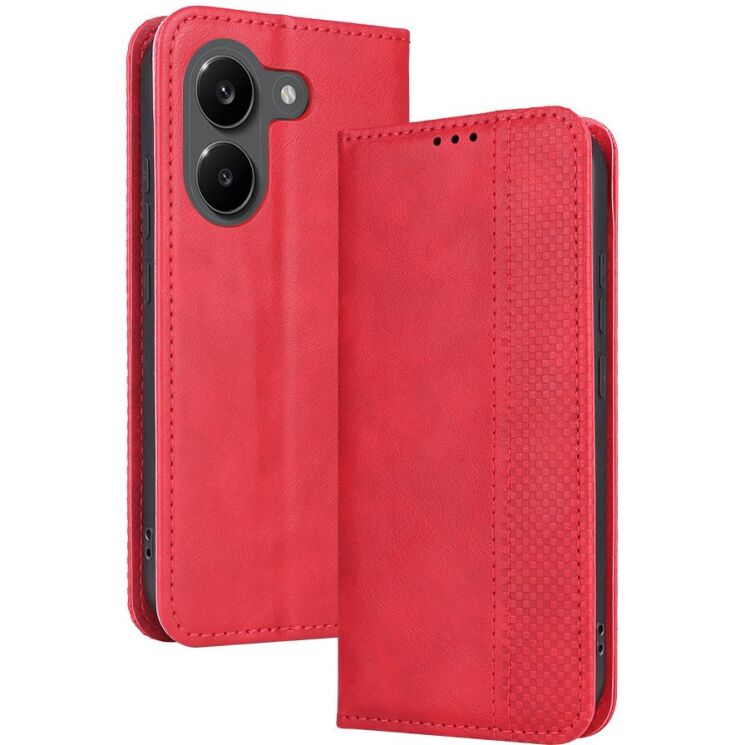 Чохол-книжка Deexe Retro Style для Xiaomi Poco X8 Pro - Red: фото 1 з 20