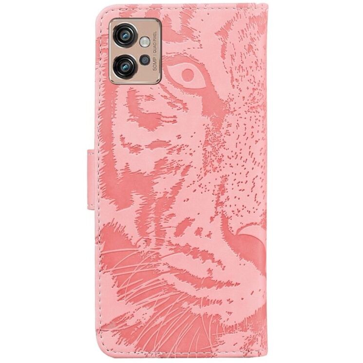 Чехол-книжка Deexe Tiger для Motorola Moto G32 - Pink: фото 6 из 7