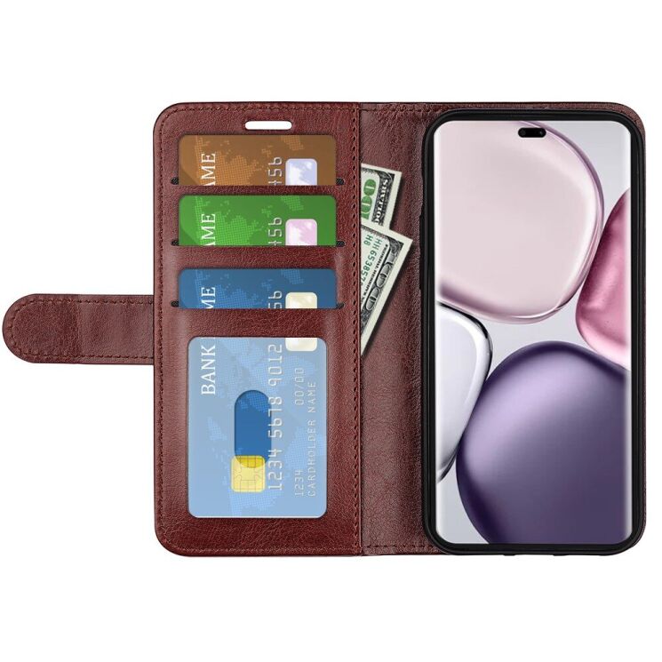 Чехол-книжка Deexe Wallet Style для Honor Magic 7 Lite - Brown: фото 2 из 6