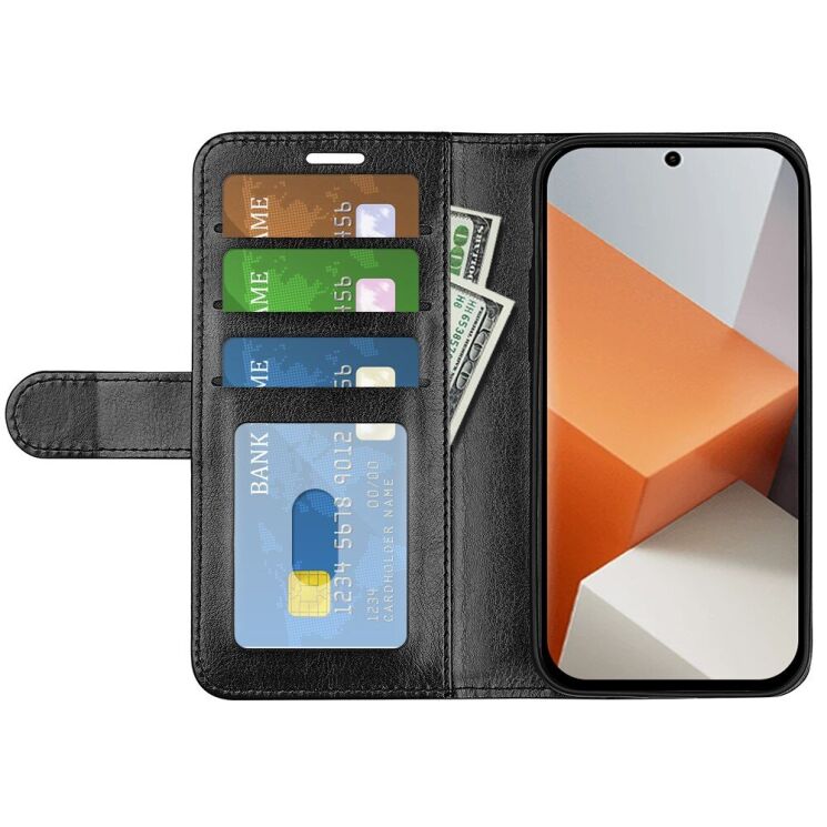 Чехол-книжка Deexe Wallet Style для Xiaomi Redmi Note 13 Pro+ - Black: фото 2 из 5
