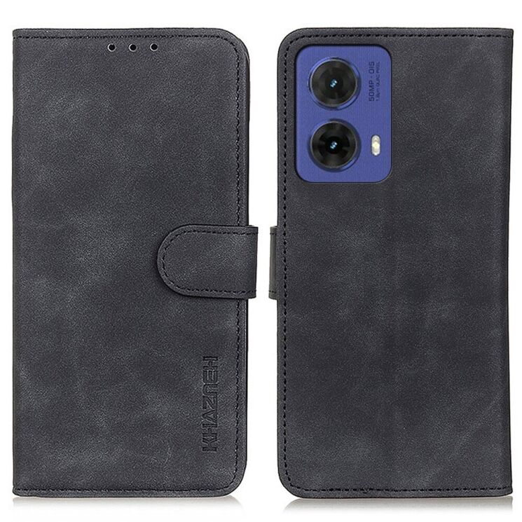 Чохол-книжка KHAZNEH Retro Wallet для Motorola Moto G85 - Black: фото 1 з 9