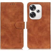 Чехол-книжка KHAZNEH Retro Wallet для Xiaomi Poco F6 - Brown: фото 1 из 9