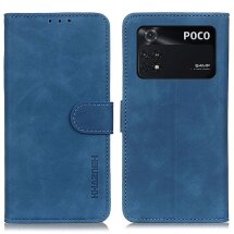 Чехол-книжка KHAZNEH Retro Wallet для Xiaomi Poco M4 Pro 4G - Blue: фото 1 из 10