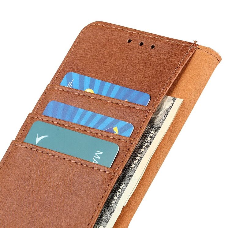 Чехол-книжка с застежкой KHAZNEH Wallet Cover для Motorola Moto G200 - Brown: фото 7 из 8