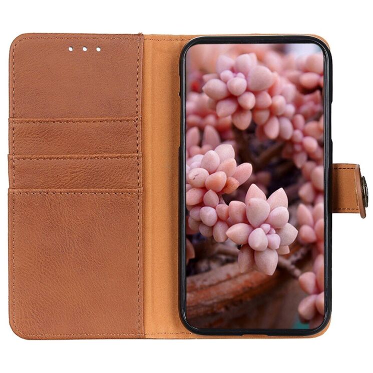 Чехол-книжка с застежкой KHAZNEH Wallet Cover для Motorola Moto G200 - Brown: фото 5 из 8