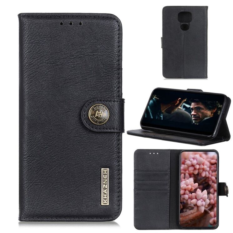 Чохол-книжка KHAZNEH Wallet Cover для Motorola Moto G9 Play - Black: фото 1 з 11