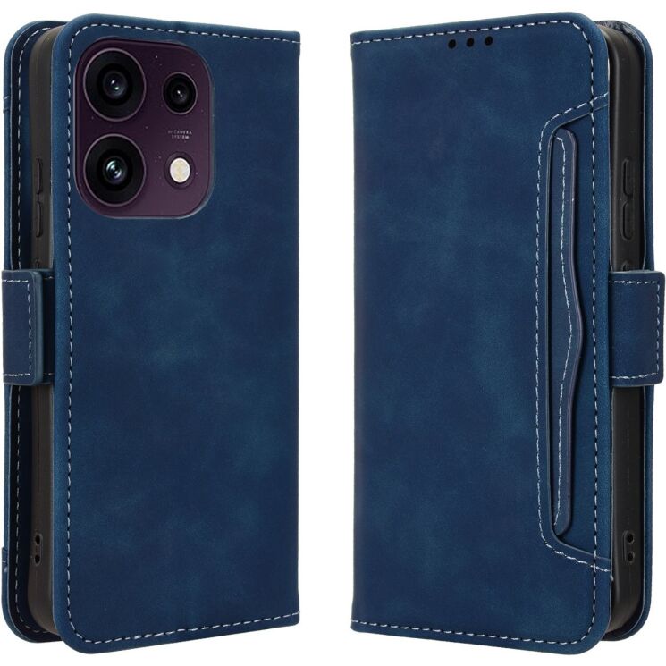 Чехол-книжка с карманами Deexe Wallet Stand для OPPO Reno 16 F/FS - Blue (413401L) Чехол-книжка с карманами Deexe Wallet Stand для OPPO Reno 16 F/FS - Blue: фото 1 из 15