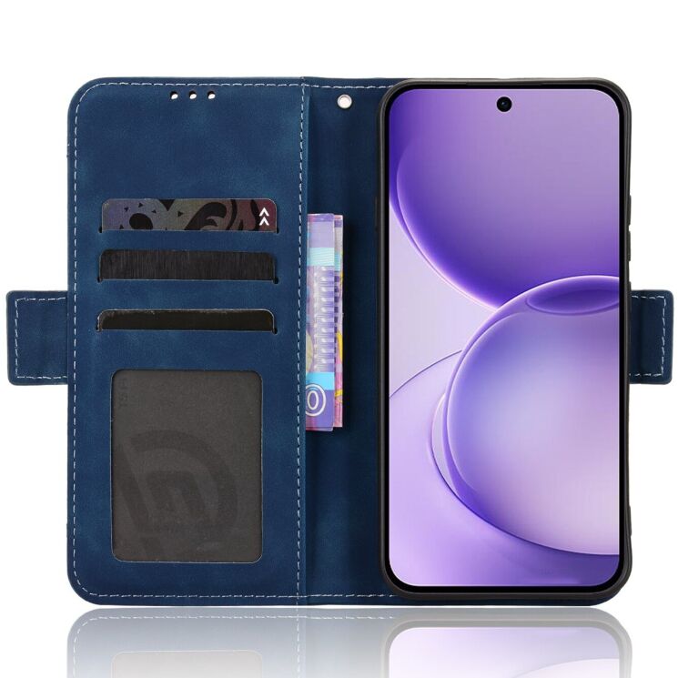 Чехол-книжка с карманами Deexe Wallet Stand для OPPO Reno 16 F/FS - Blue (413401L) Чехол-книжка с карманами Deexe Wallet Stand для OPPO Reno 16 F/FS - Blue: фото 4 из 15