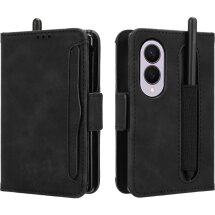 Чехол-книжка с карманами Deexe Wallet Stand (Pencil Slot) для Samsung Galaxy Fold 8 - Black: фото 1 из 6