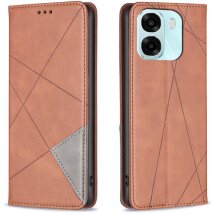 Чохол-книжка з кишеньками UniCase Geometric Pattern для OPPO A6x - Brown: фото 1 з 10